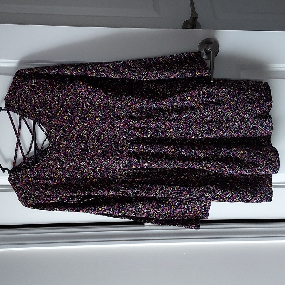 Arizona Jean Co. Small long sleeve dress purple black yellow white